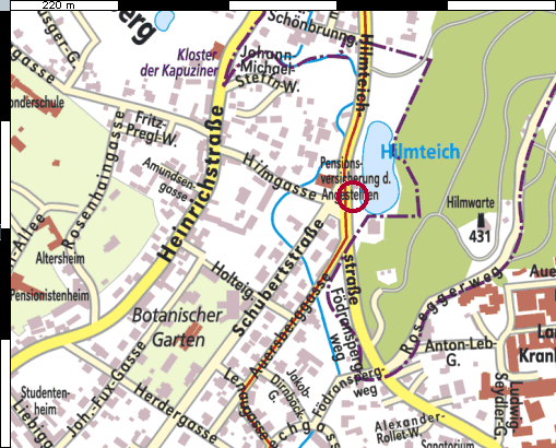 Stadtplan zum Hilmteichschlößl (groer Zoom)